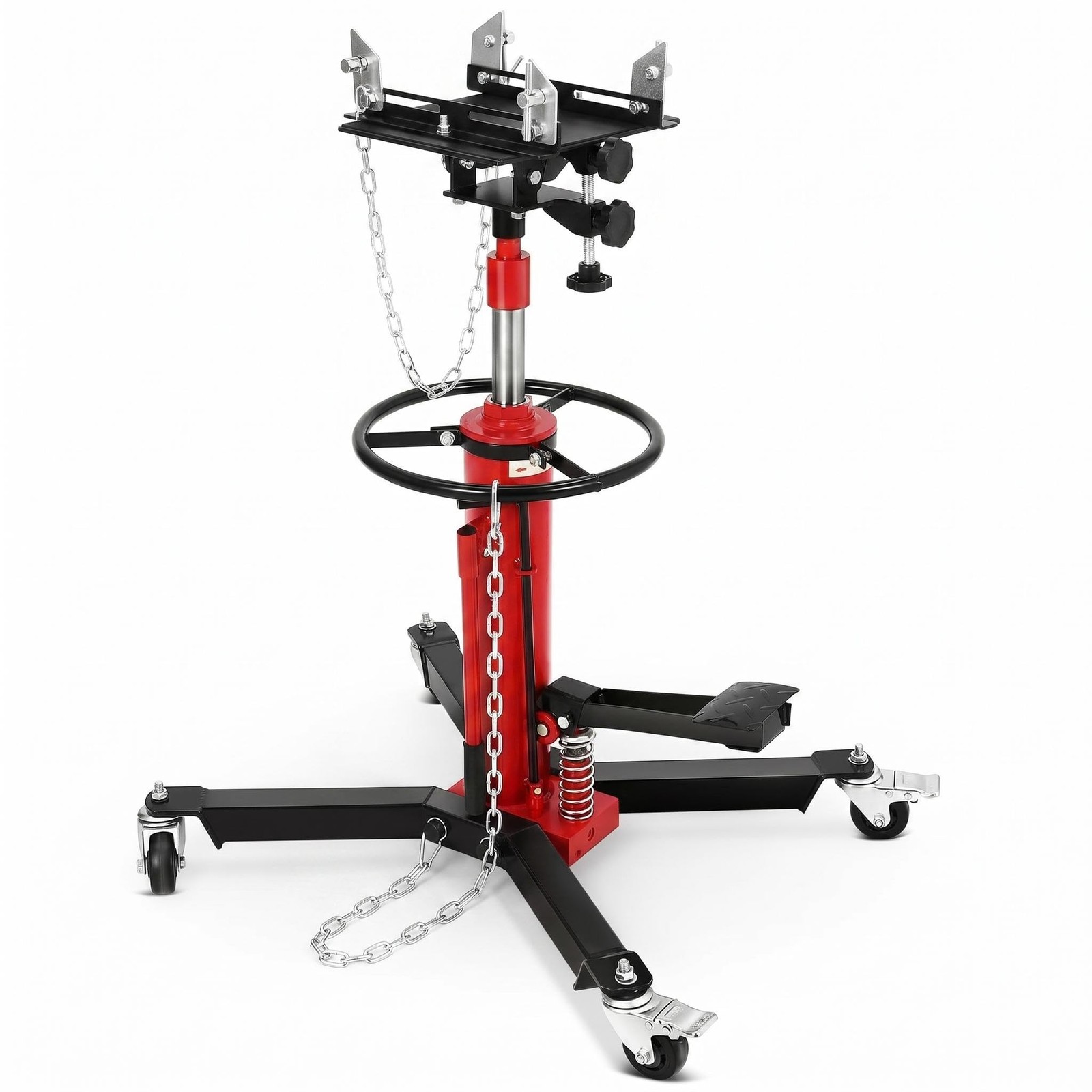 1322 lb Hydraulic Transmission Jack 34-68 High Lift 2 Stage Foot Pedal Red