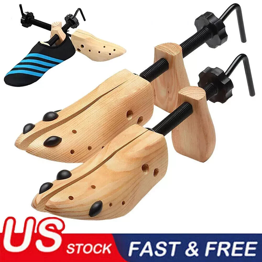 2025 One Pair 2-way Wooden Adjustable Shoe Stretcher for Men Women Size 9-13