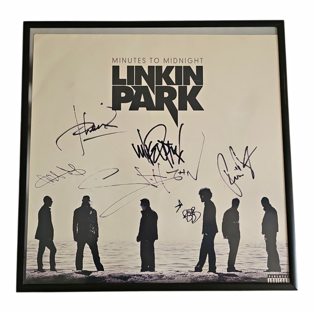 LINKIN PARK Signed Minutes to Midnight Promo Flat Framed FULL BAND Autograph 6x