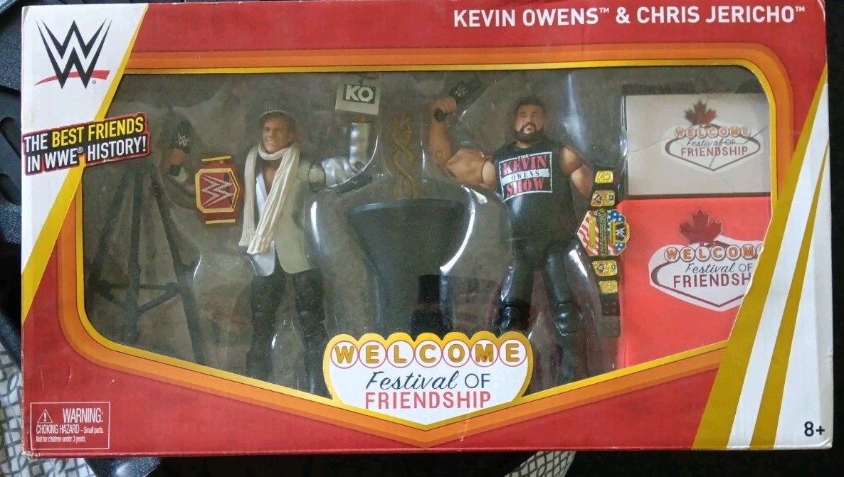 WWE Kevin Owens Chris Jericho Mattel Elite Festival Of Friendship KO AEW NIB WWE Kevin Owens Chris Jericho Mattel Elite Festival Of Friendship KO AEW NIB