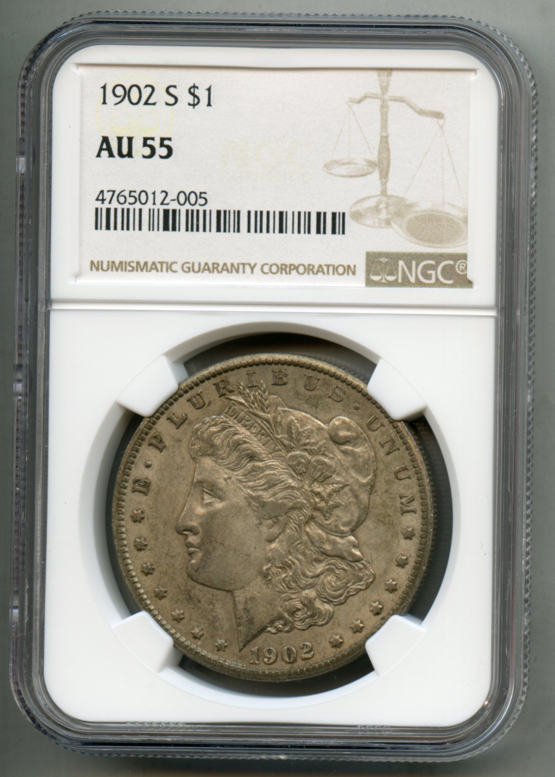 1902 S Morgan Silver Dollar NGC AU 55
