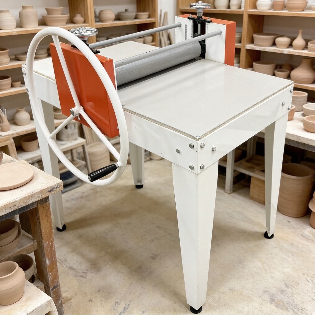 24.4x39.3In Clay Slab Roller Machine - Dual-Axis with Scale Markings for Ceramic