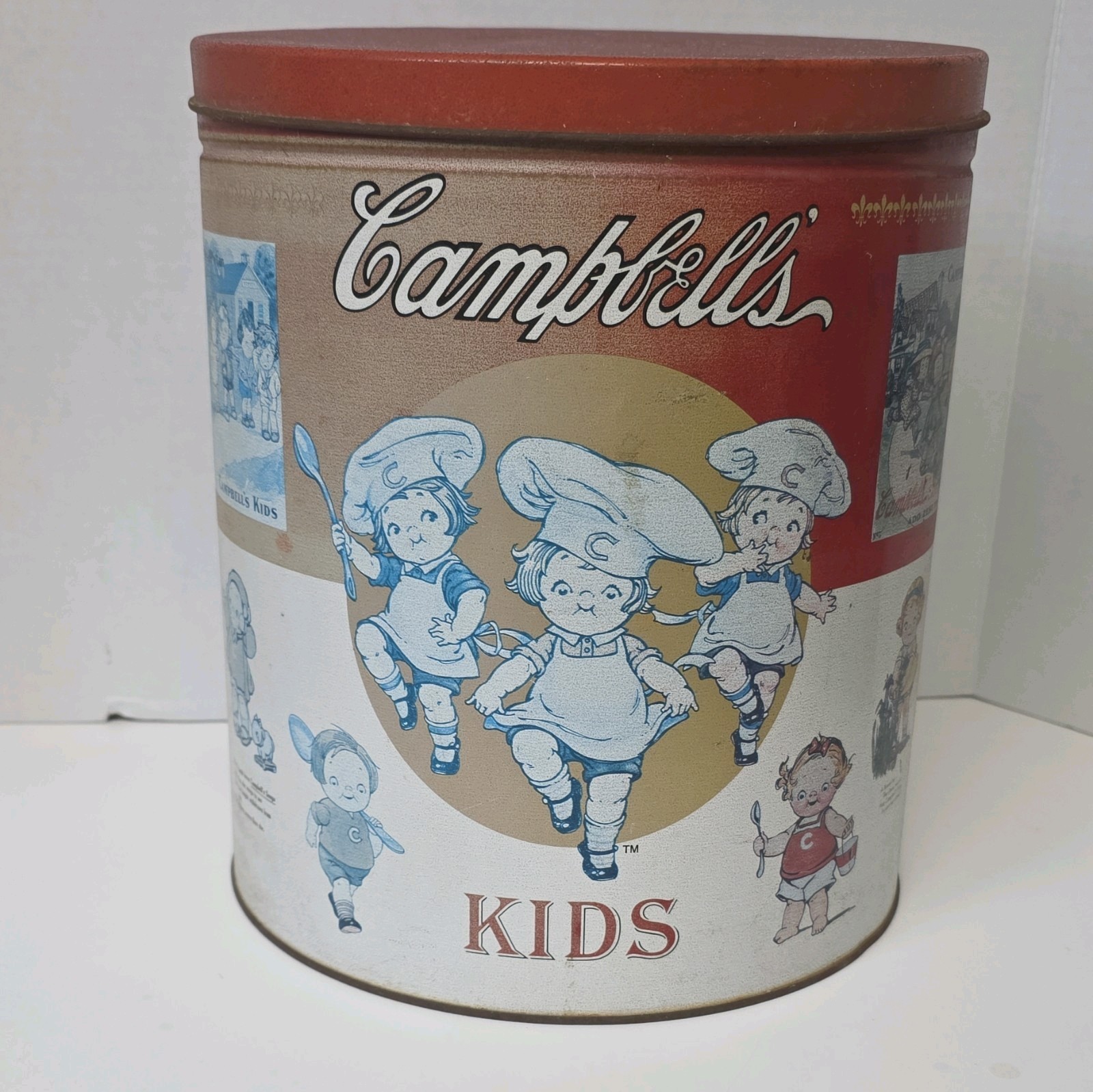 Campbell\'s Kids Advertising Tin w/ Lid, Campbell\'s Kids Advertising Tin w/ Lid,