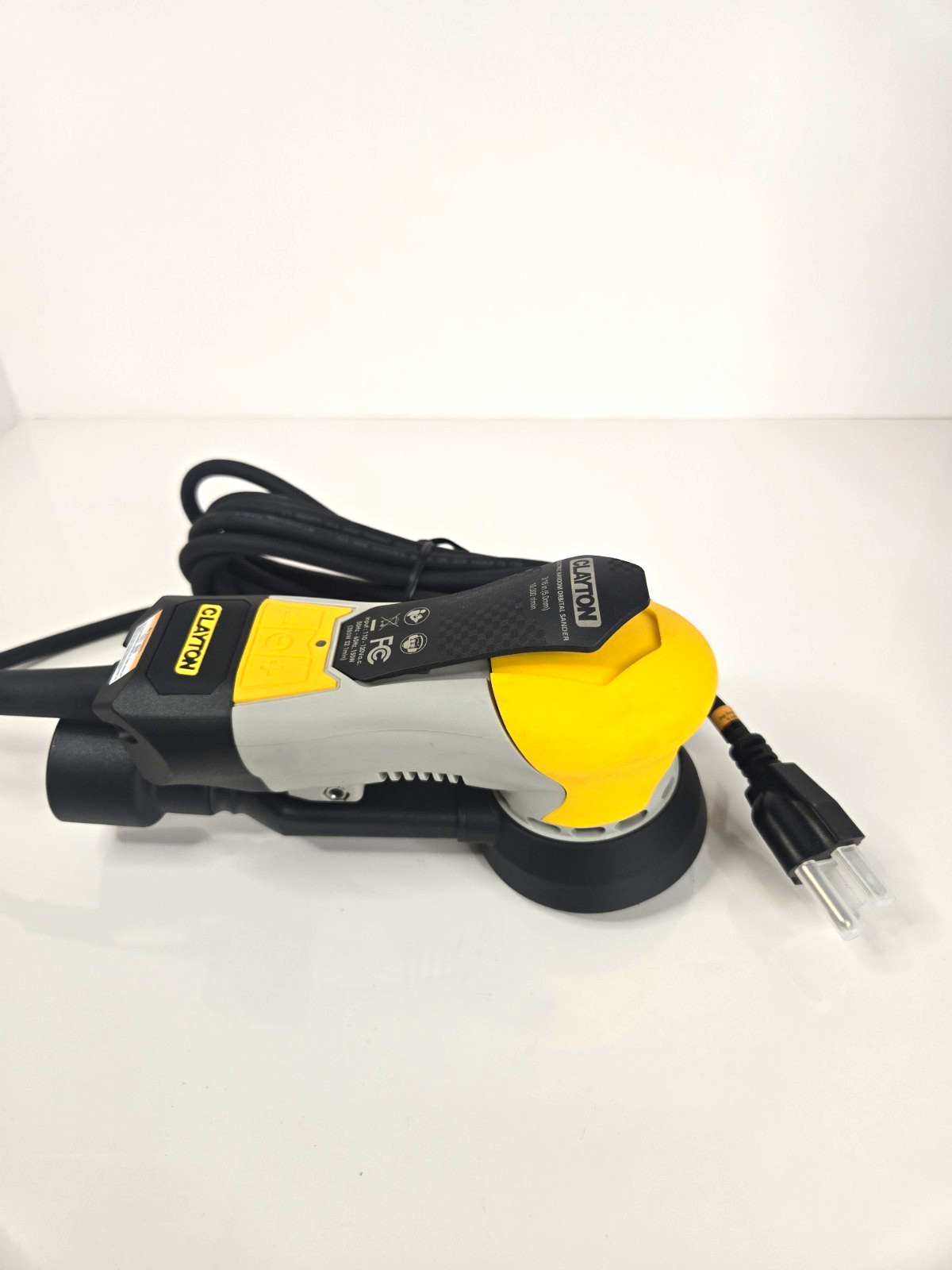 New CLAYTON Random Orbital Sander, Corded Electric 10,000 RPM Yellow/Black 3in