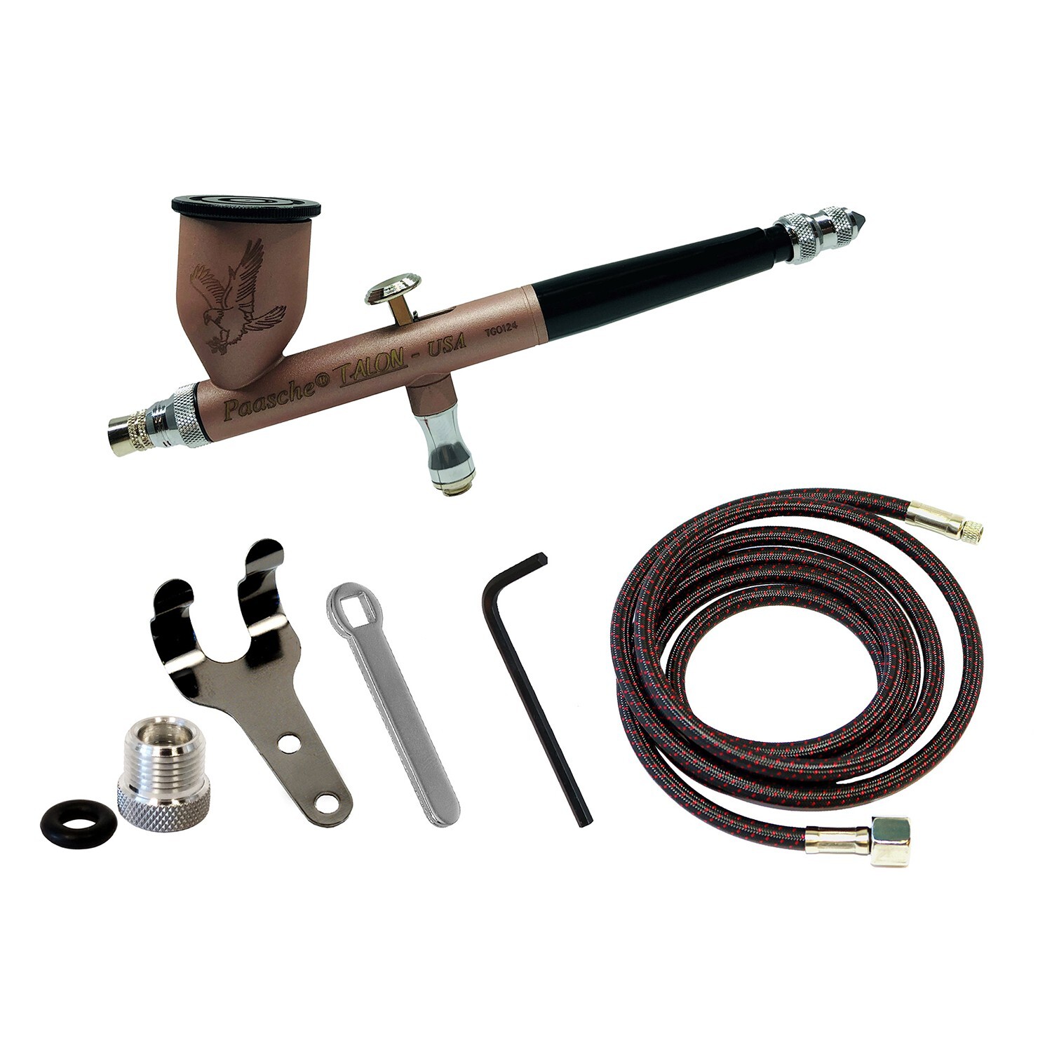 C-TG1AS-RGB Paasche Talon Rose Gold Cerakote Dbl Action Grav Feed Airbrush Set
