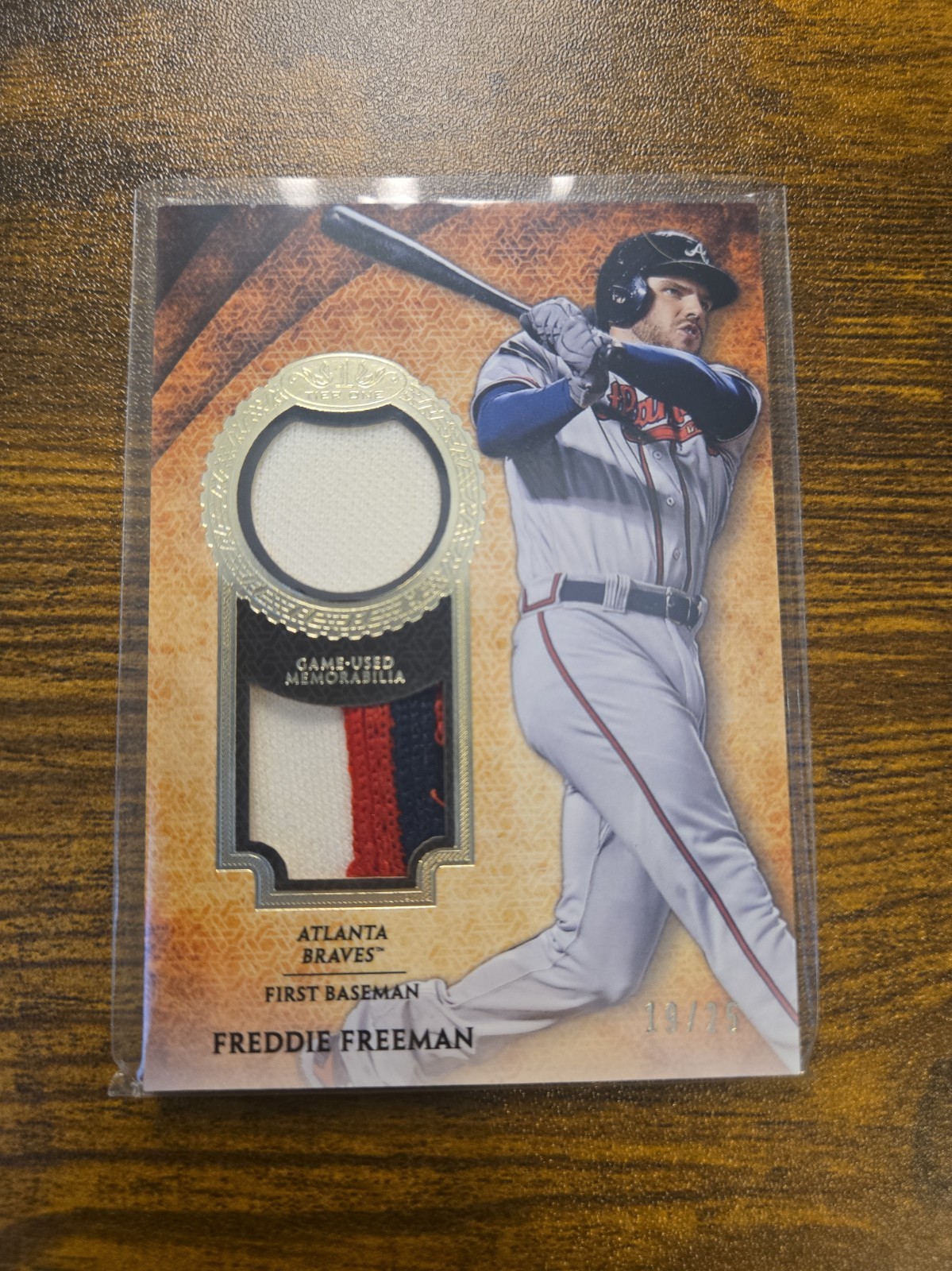 2017 Topps Tier 1 Dual Relic Freddie Freeman MEM /25 Braves