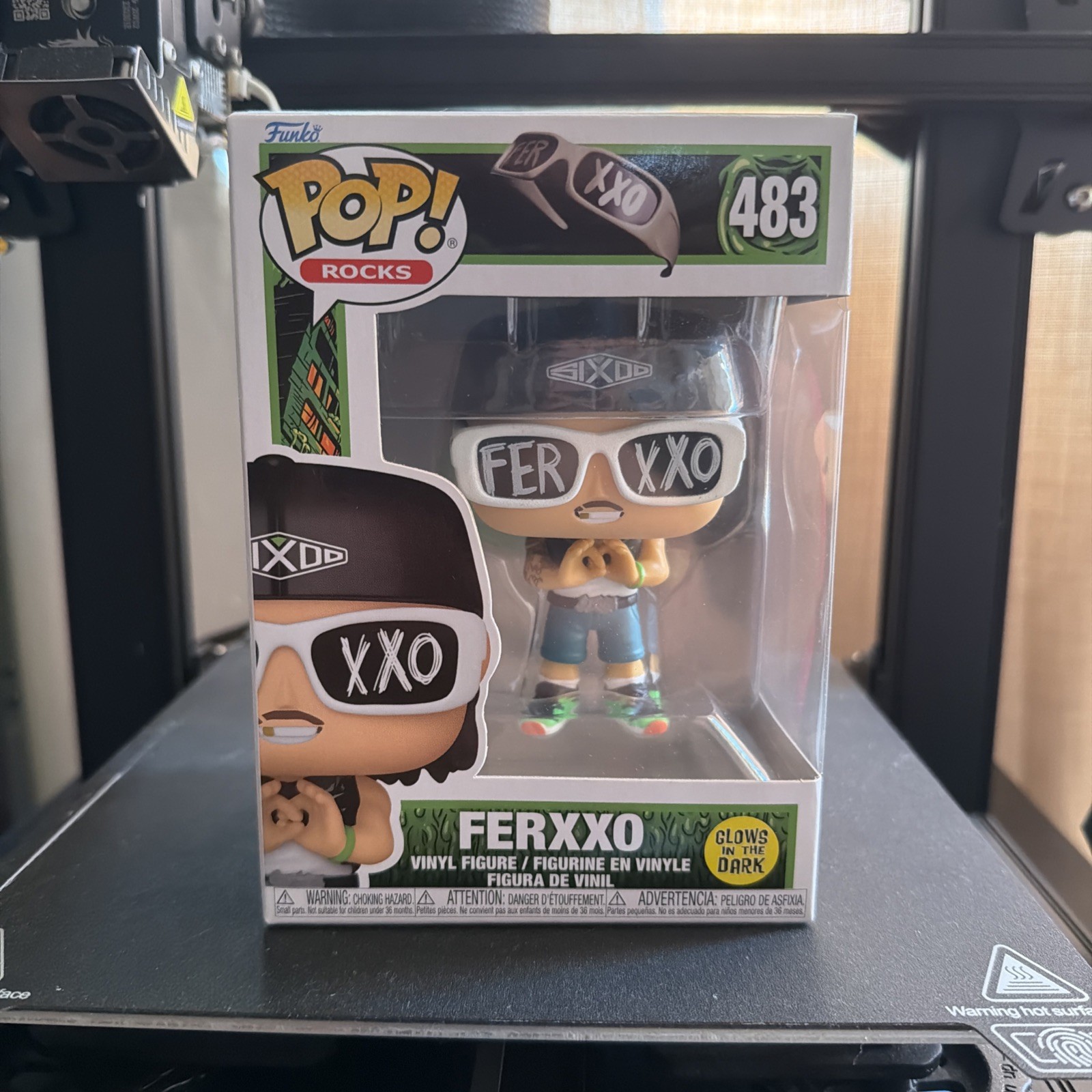 NEW  GLOW Ferxxo Feid Funko Pop #483 Rocks Music Glows Dark GITD