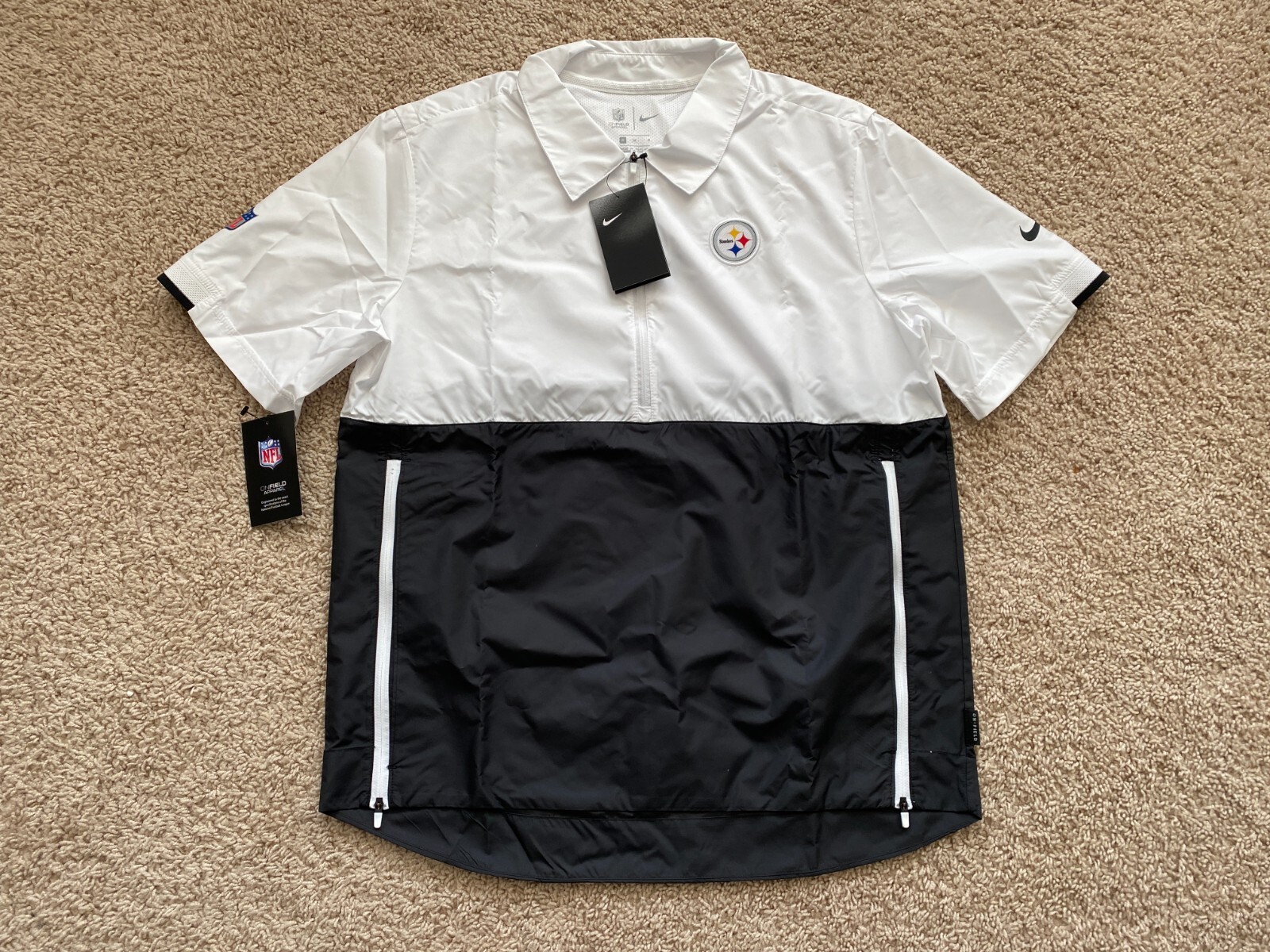 Nike Pittsburgh Steelers sideline half-zip short sleeve jacket men M Nike Pittsburgh Steelers sideline half-zip short sleeve jacket men M