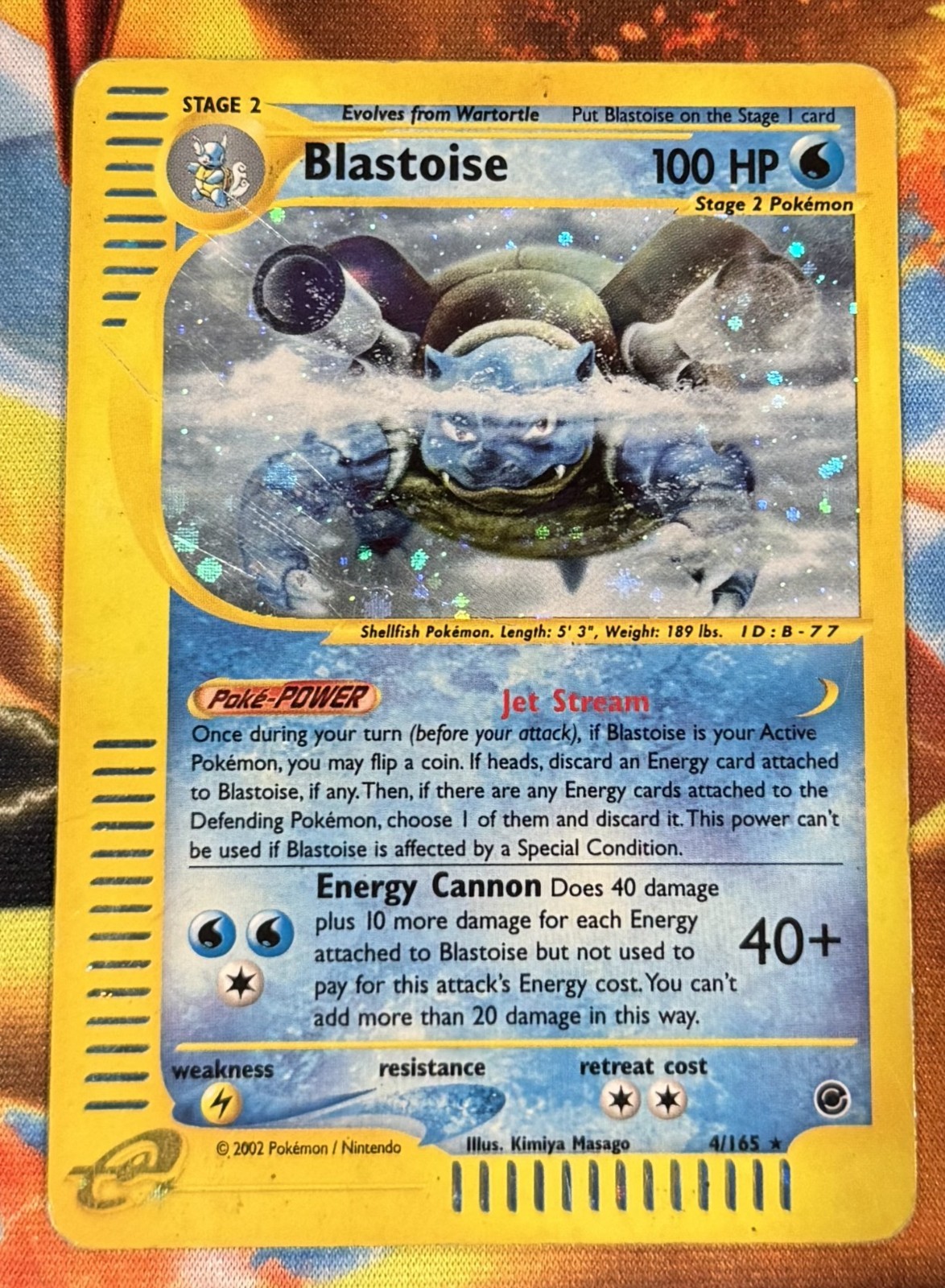 Pokemon TCG Blastoise Expedition Base Set Card Holo 4/165 2002 Heavily Played Pokemon TCG Blastoise Expedition Base Set Card Holo 4/165 2002 Heavily Played