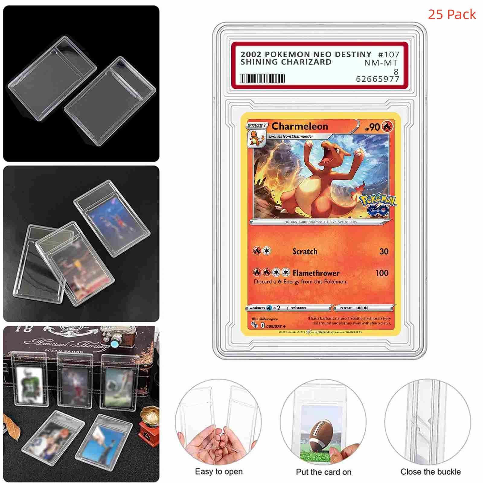 25pack Empty PSA Slab Graded Card Holder For Pokemon Yu-Gi-Oh 35PT Standard TCG