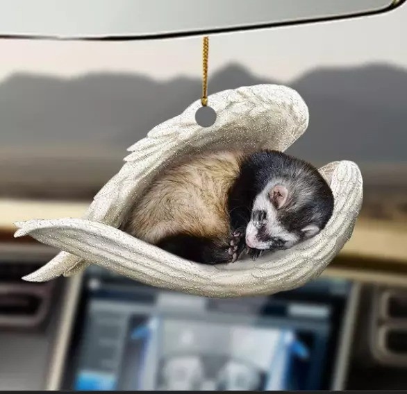 Ferret sleeping angel ferret lovers ornament GLC050877