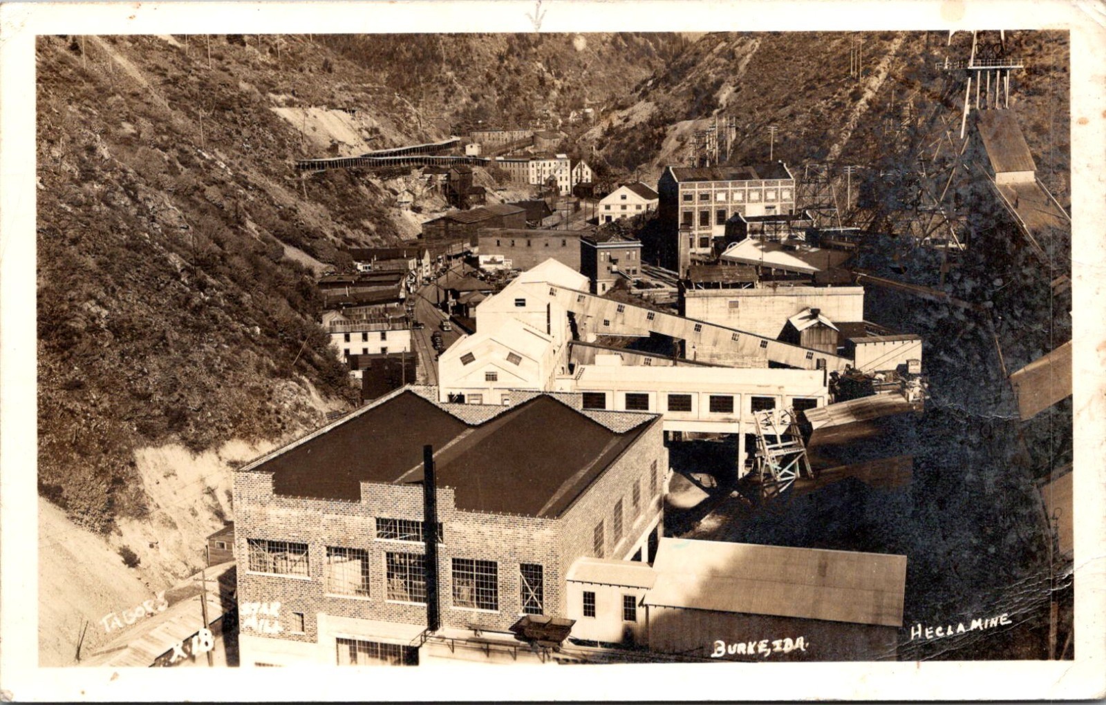 RPPC Postcard - Hecla Mine - Burke Idaho now a Ghost Town - c1924-1949 (B7)