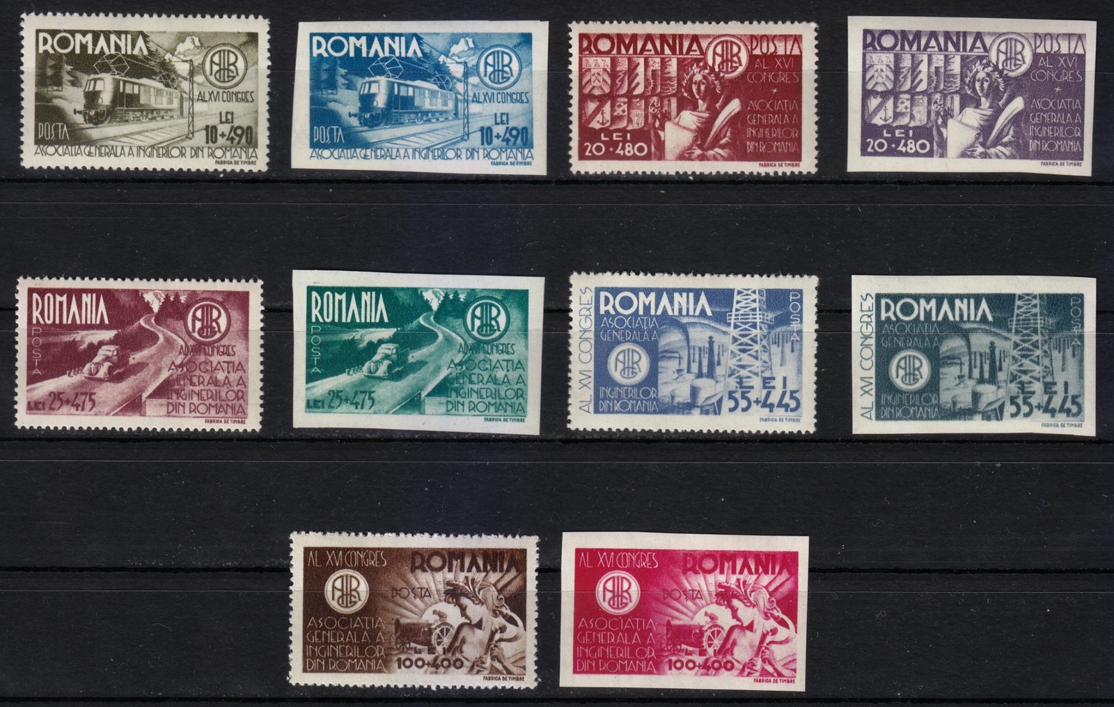 Romania 1945 MNH Mi 903-907,908-912 Sc B304-B313 Romanian Engineers **