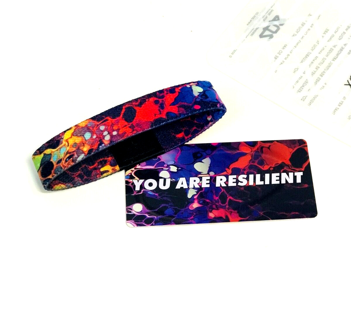 ZOX **YOU ARE RESILIENT** Silver Single small Wristband w/Card NIP