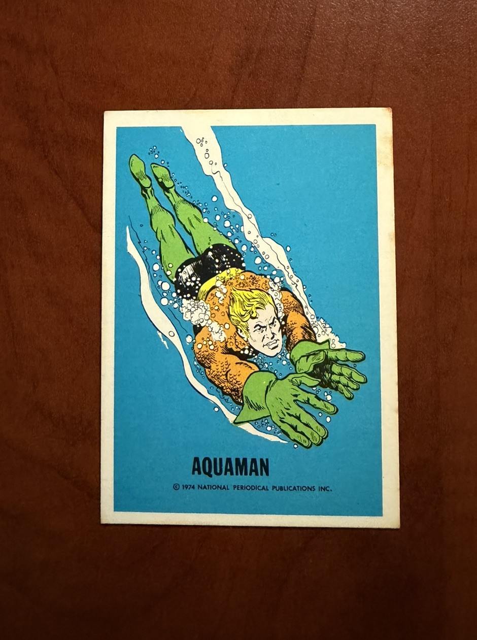 1974 Wonder Bread Aquaman DC Comics Vintage Trading Card Warner Bros Ungraded