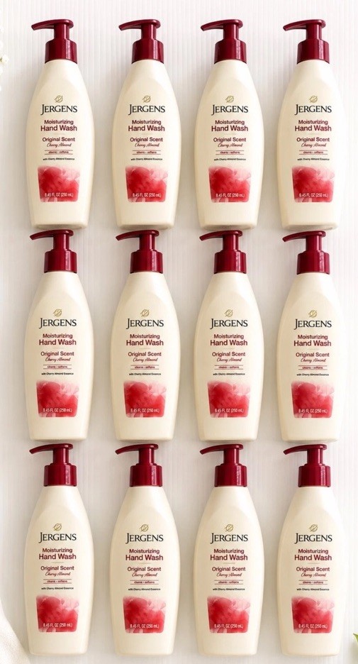 Jergens Hand Wash Cherry Almond Original Scent Liquid Soap 8.45 oz Lot of 12