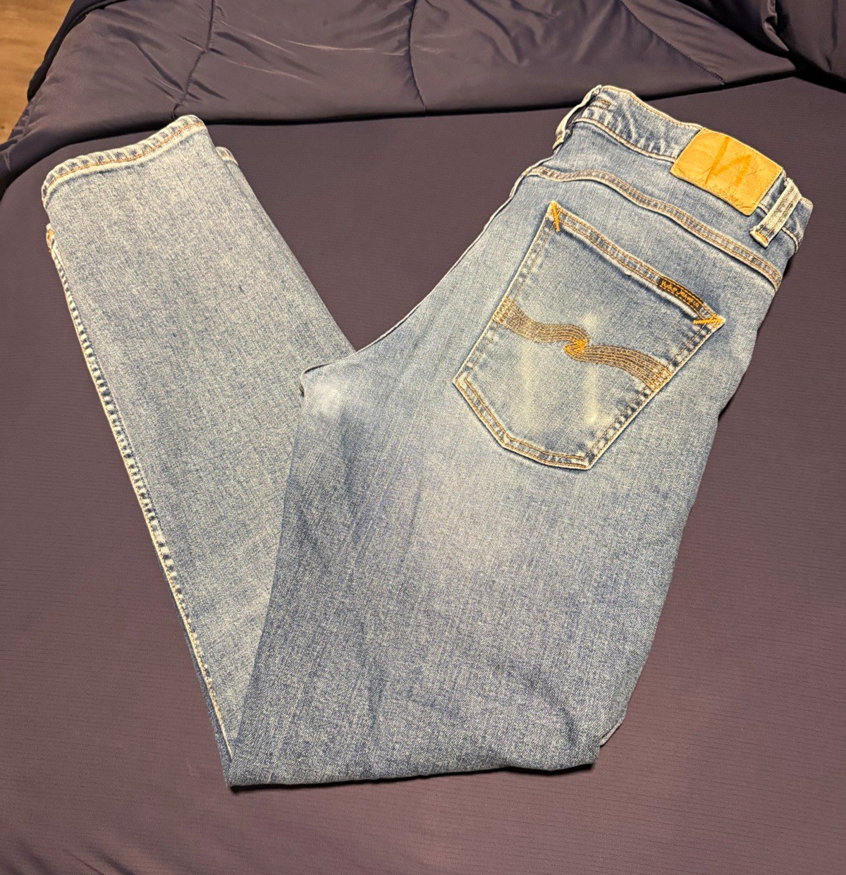 Nudie Jeans Co Lean Dean Men’s Light Wash Slim Straight Denim Jeans Designer Nudie Jeans Co Lean Dean Men’s Light Wash Slim Straight Denim Jeans Designer