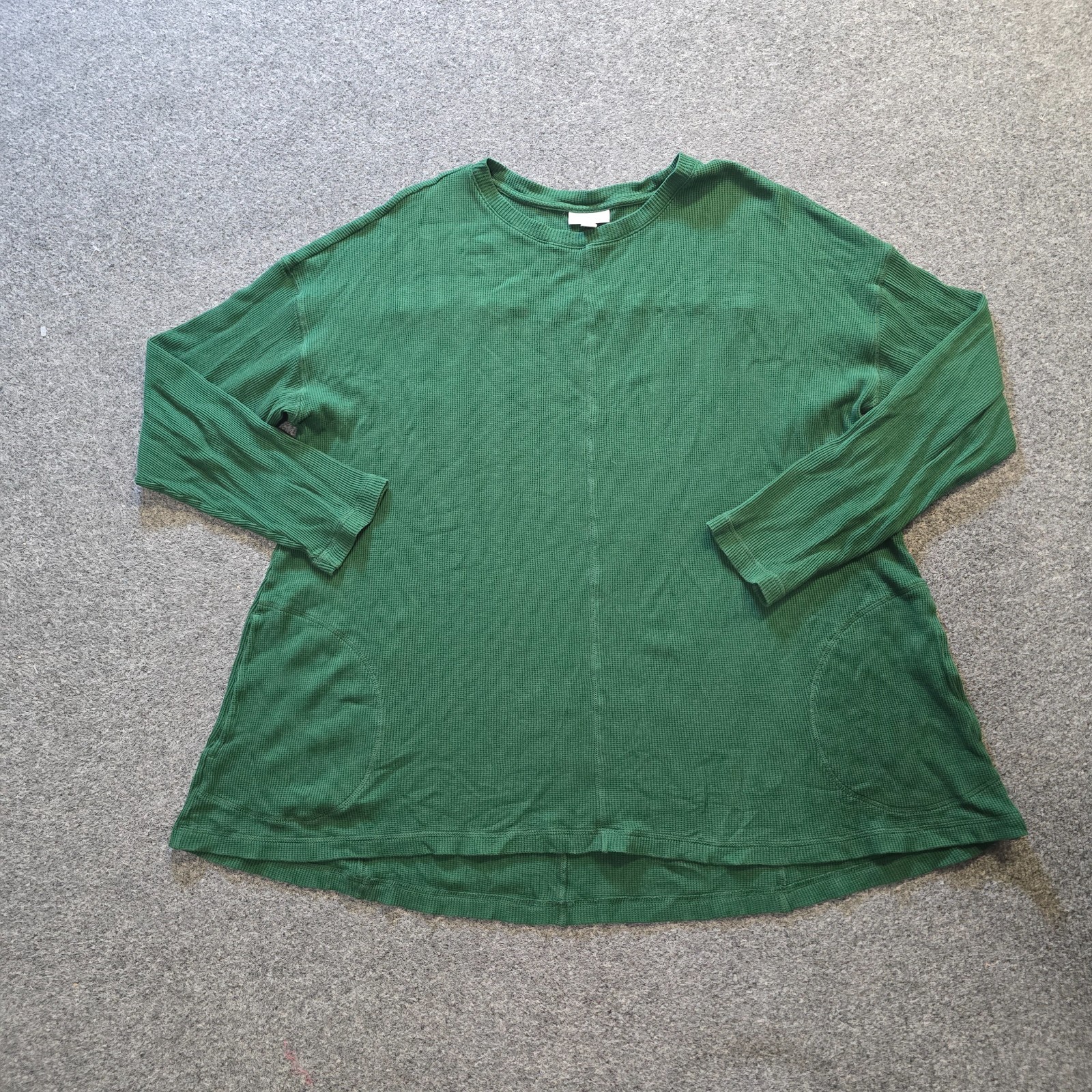 J Jill Top Womens Size XL Green Thermal Waffle Knit Pockets Long Sleeve Capsule J Jill Top Womens Size XL Green Thermal Waffle Knit Pockets Long Sleeve Capsule
