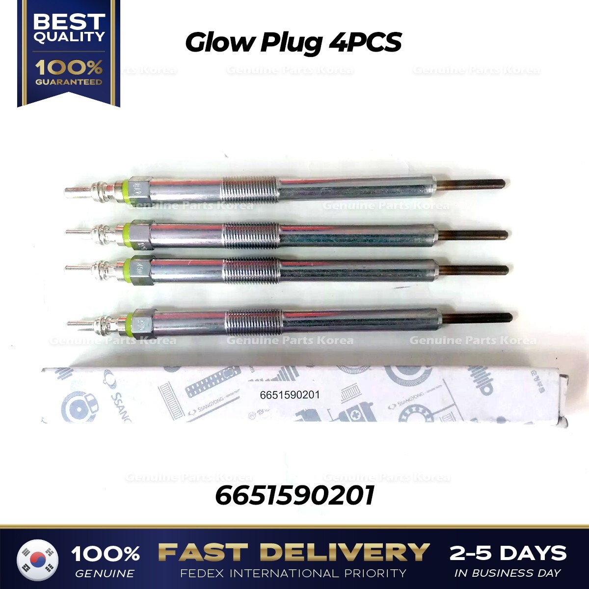 ⭐Genuine⭐ Glow Plug 4PCS 6651590201 for Ssangyong Rexton Stavic