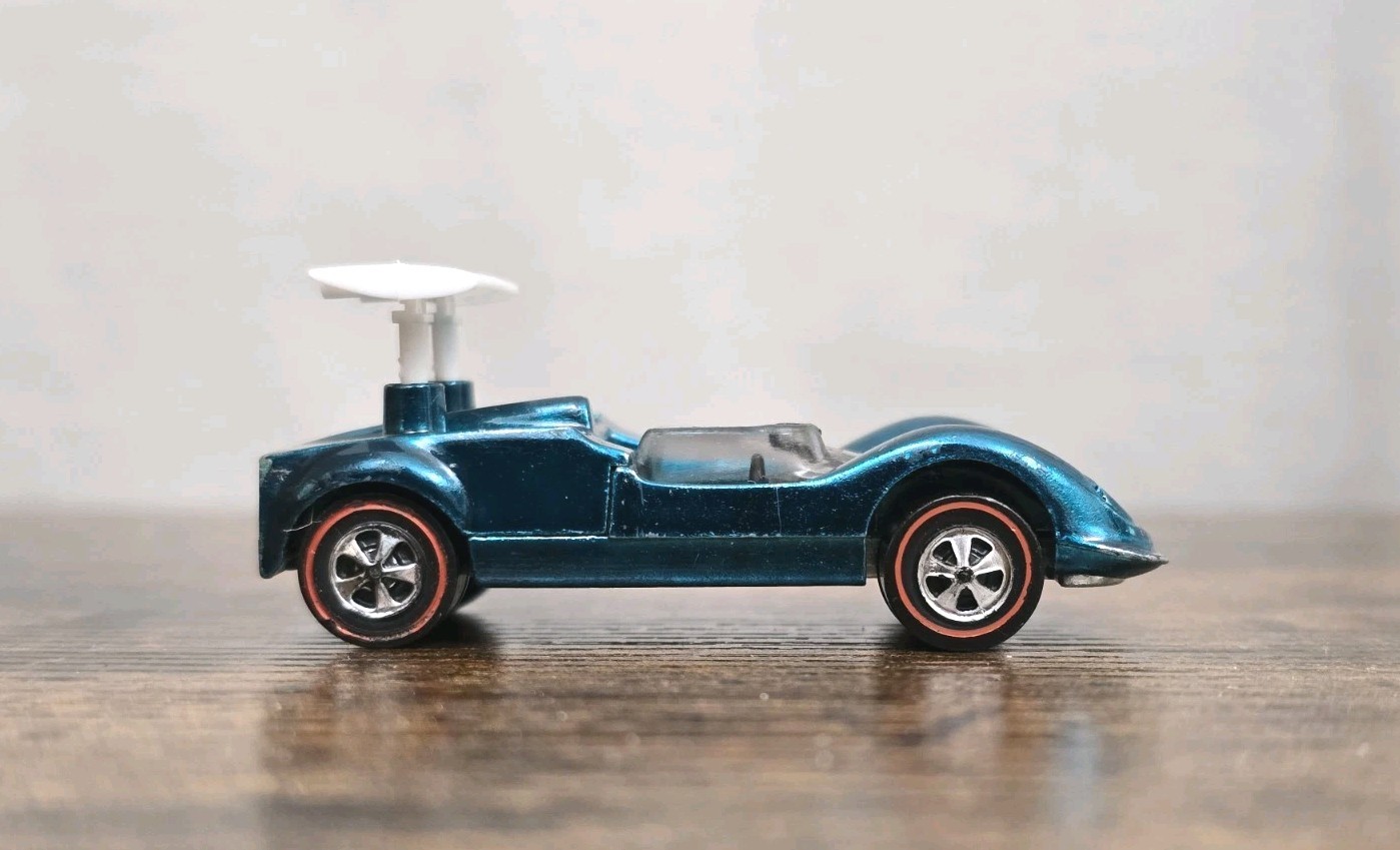 1968 HOT WHEELS US Redline CHAPARRAL 2G Spectraflame Aqua w/Replacement Wing VG+