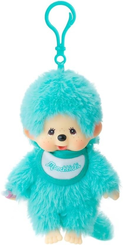 Monchhichi 204106 Keychain 5-inch Plush Doll - Green - New Monchhichi 204106 Keychain 5-inch Plush Doll - Green - New