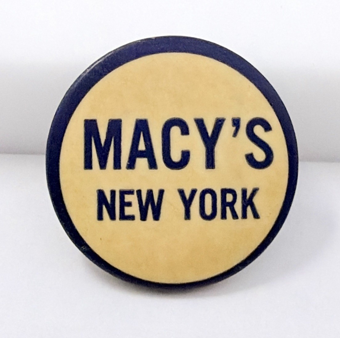 Vintage Macy\'s New York Pinback Button 1950s Phila Badge Co Advertising Sign Pin