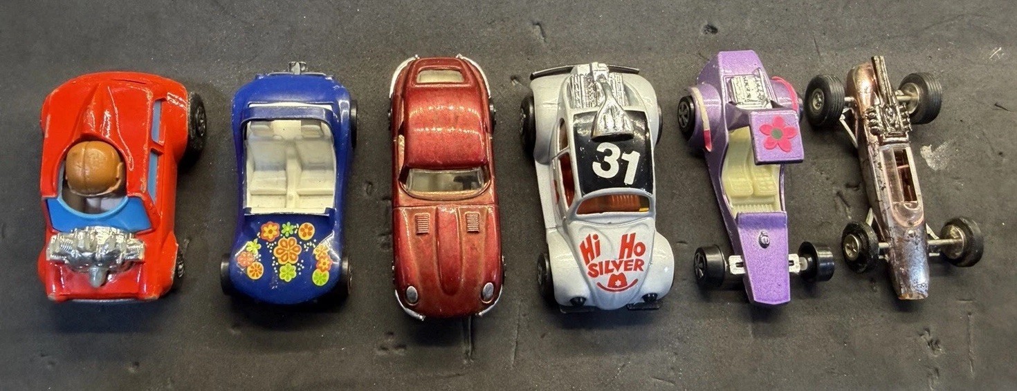 Lot Of 6 Vintage 1970s Diecast Cars From Hot Wheels, Matchbox, Aurora & More