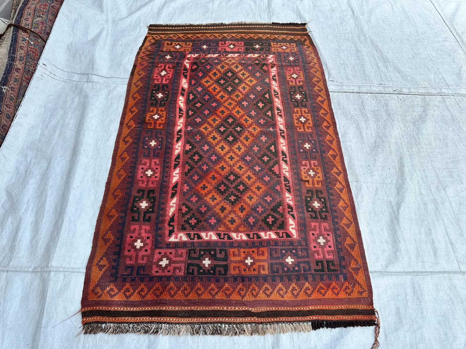 Vintage Kazak Wool Kilim Rug 3\'3\