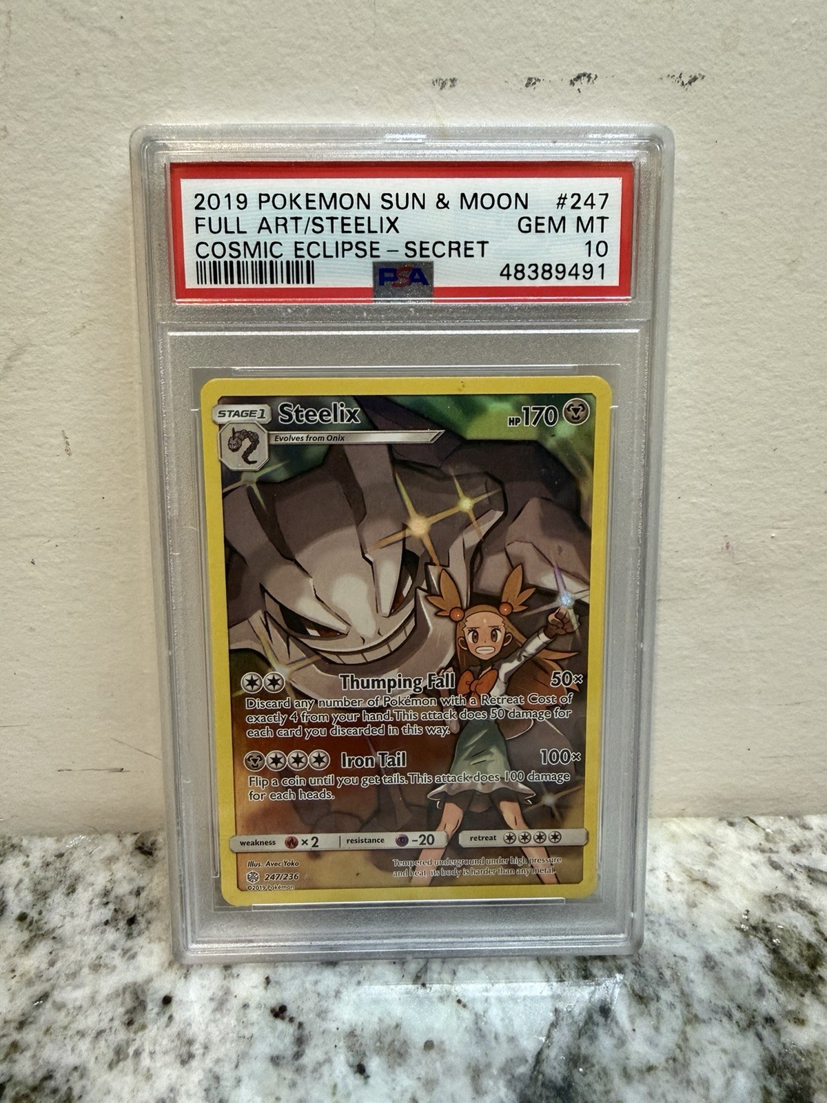 Steelix (Secret) 247/236 Sm-Cosmic Eclipse Holo PSA 10 Steelix (Secret) 247/236 Sm-Cosmic Eclipse Holo PSA 10