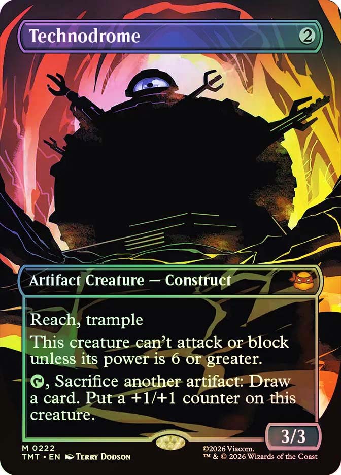 MTG FOIL Technodrome Borderless - Teenage Mutant Ninja Turtles #222