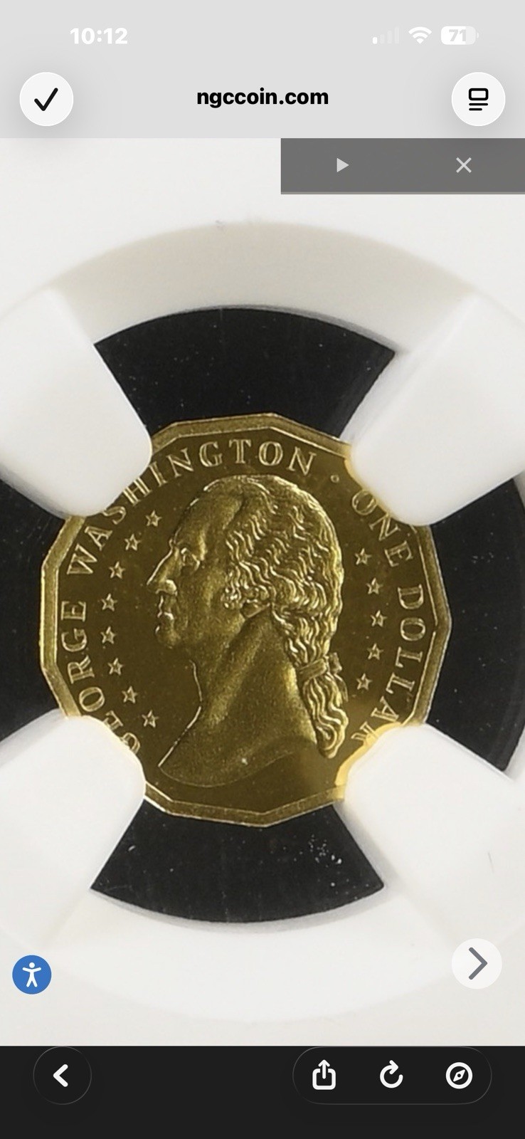 The 2026 George Washington 13 sided 24 K Gold One Dollar. 19,999 struck