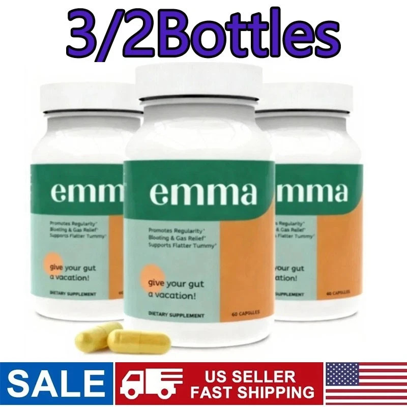 3/2x Emma Gut-Health & Colon Cleanse Formula, Relief from Bloating, 60 Capsul... 3/2x Emma Gut-Health & Colon Cleanse Formula, Relief from Bloating, 60 Capsul...