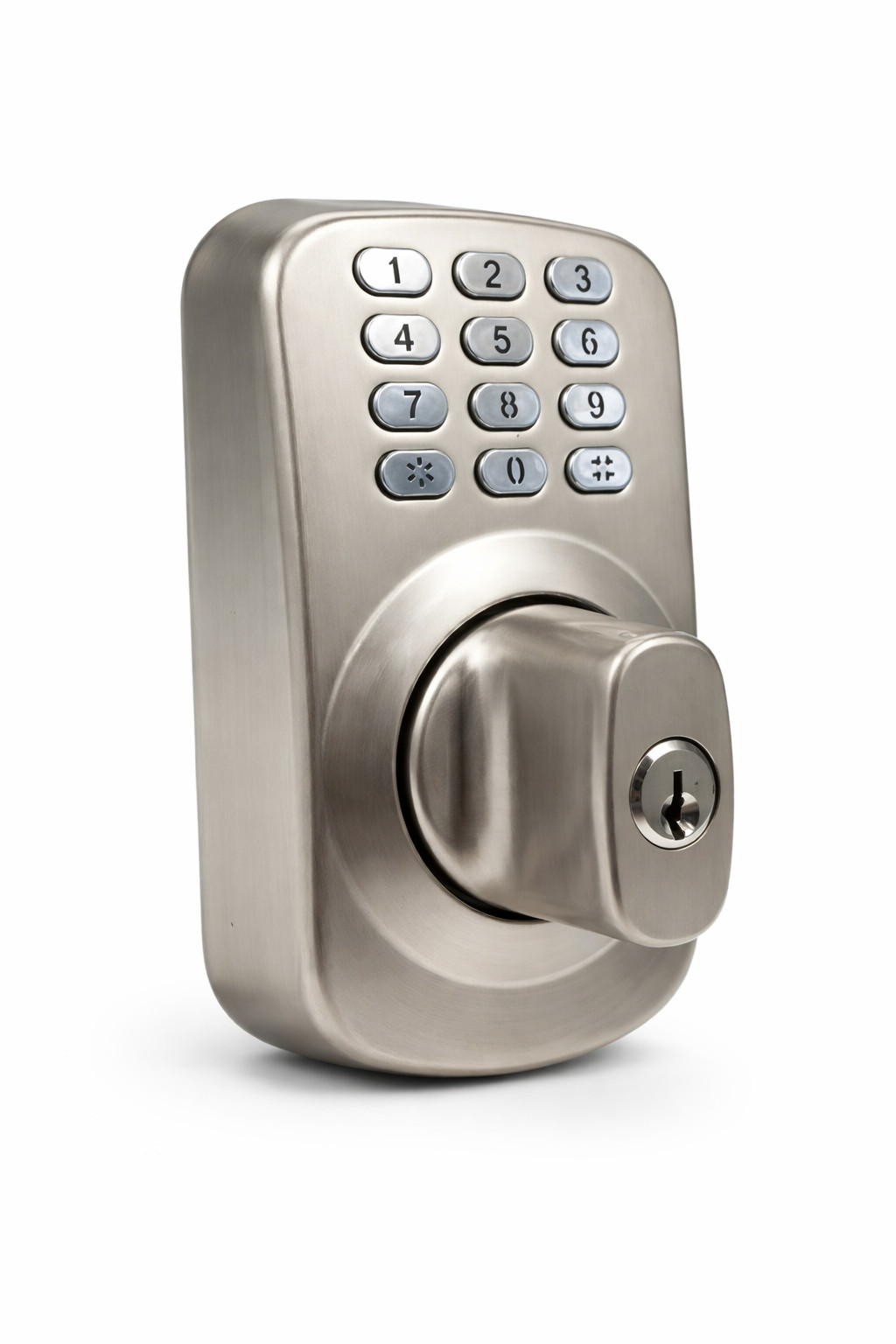 Heavy Duty Electronic Keyless Deadbolt Lock Satin Chrome Battery Universal Heavy Duty Electronic Keyless Deadbolt Lock Satin Chrome Battery Universal