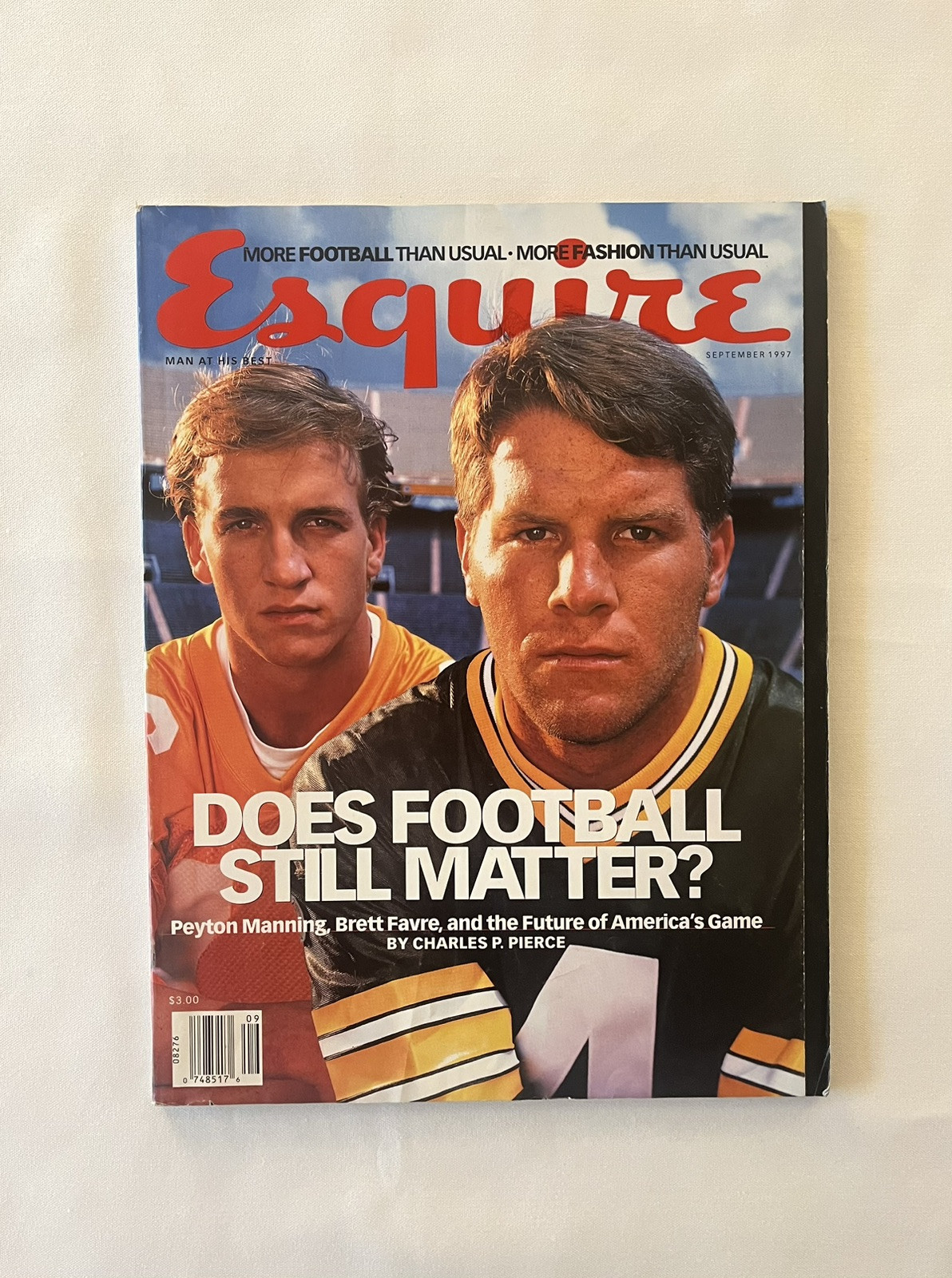 Peyton Manning Brett Favre September 1997 Esquire Magazine Football NO LABEL Peyton Manning Brett Favre September 1997 Esquire Magazine Football NO LABEL