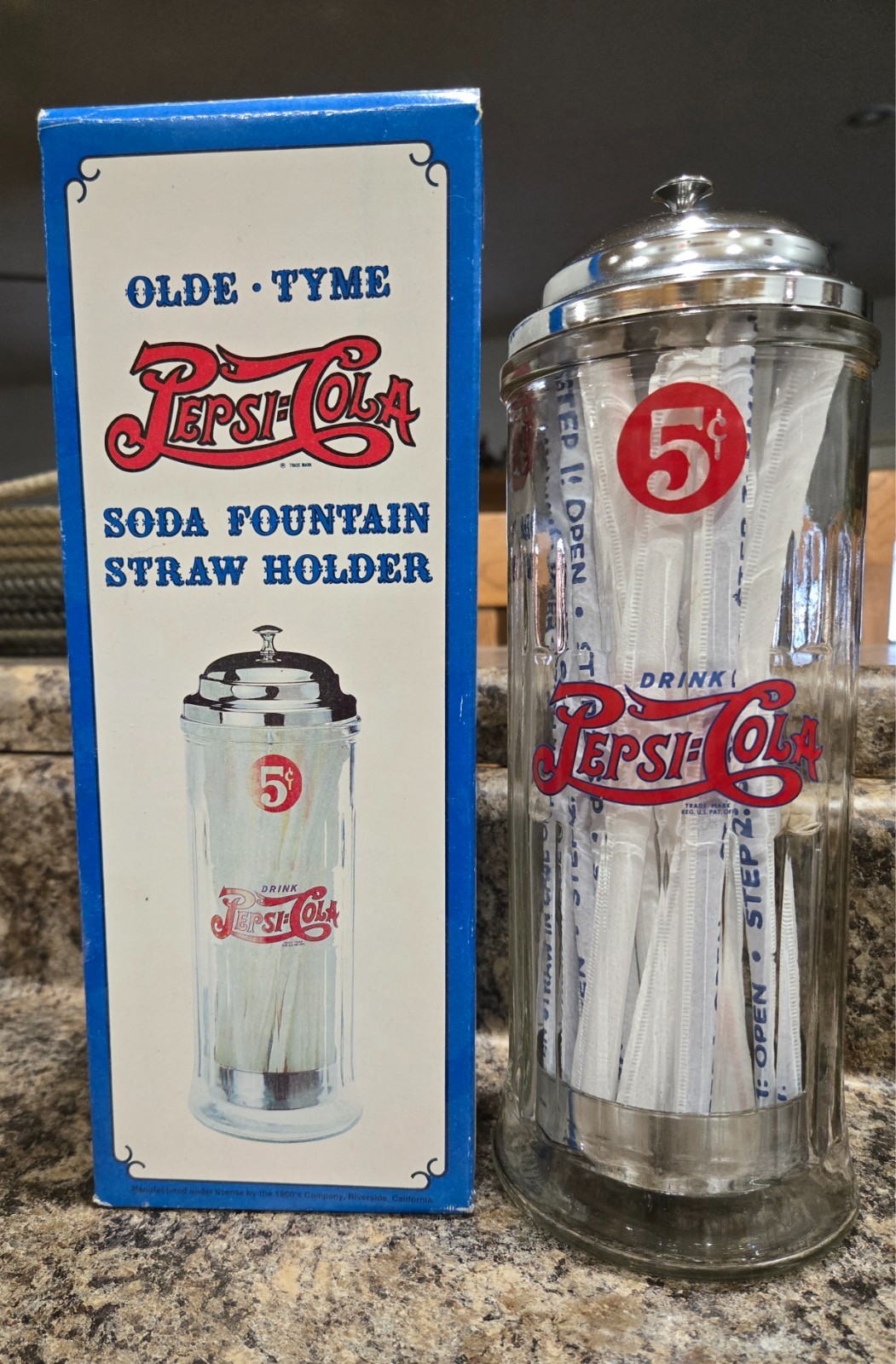 vintage pepsi cola collectible straw holder