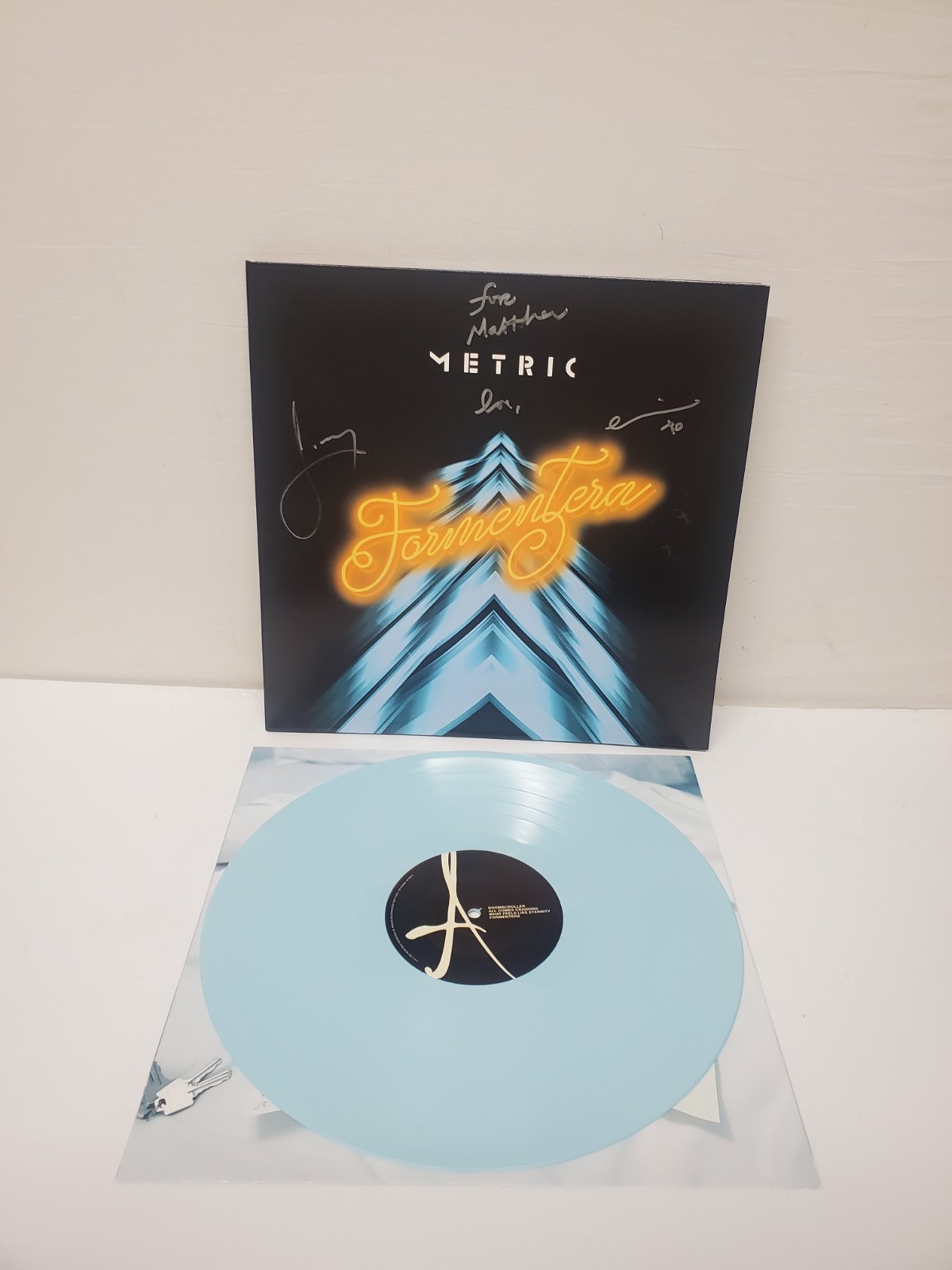Metric Formentera Signed Vinyl Record Sky Blue