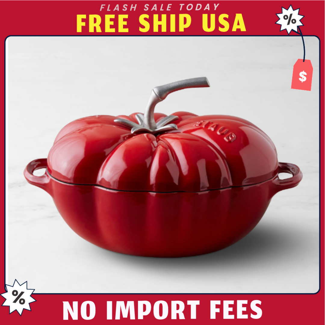 Staub Enameled Cast Iron Tomato Cocotte, 3-Qt / NEW - SALE