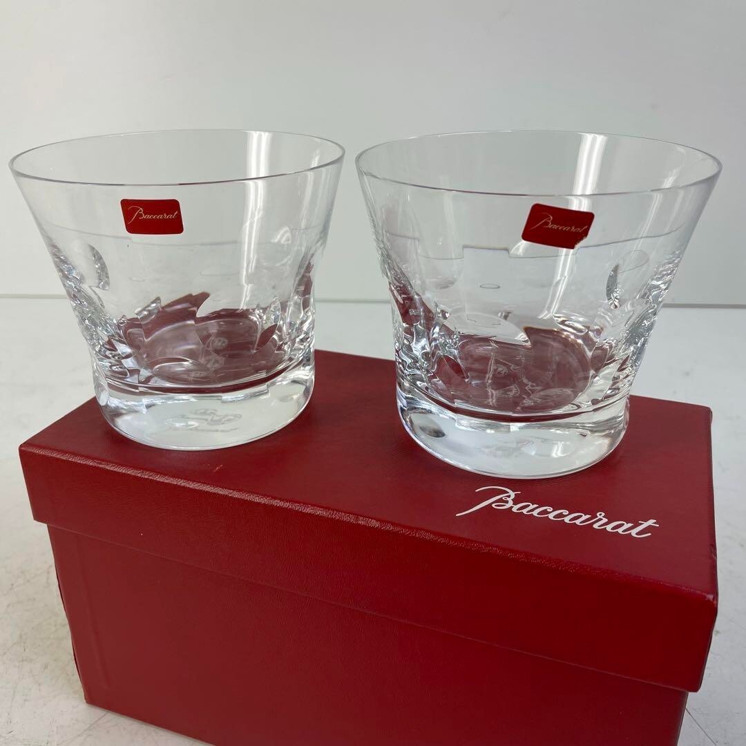Baccarat Beluga Tumbler Crystal  rock  pair Glasses  with Box
