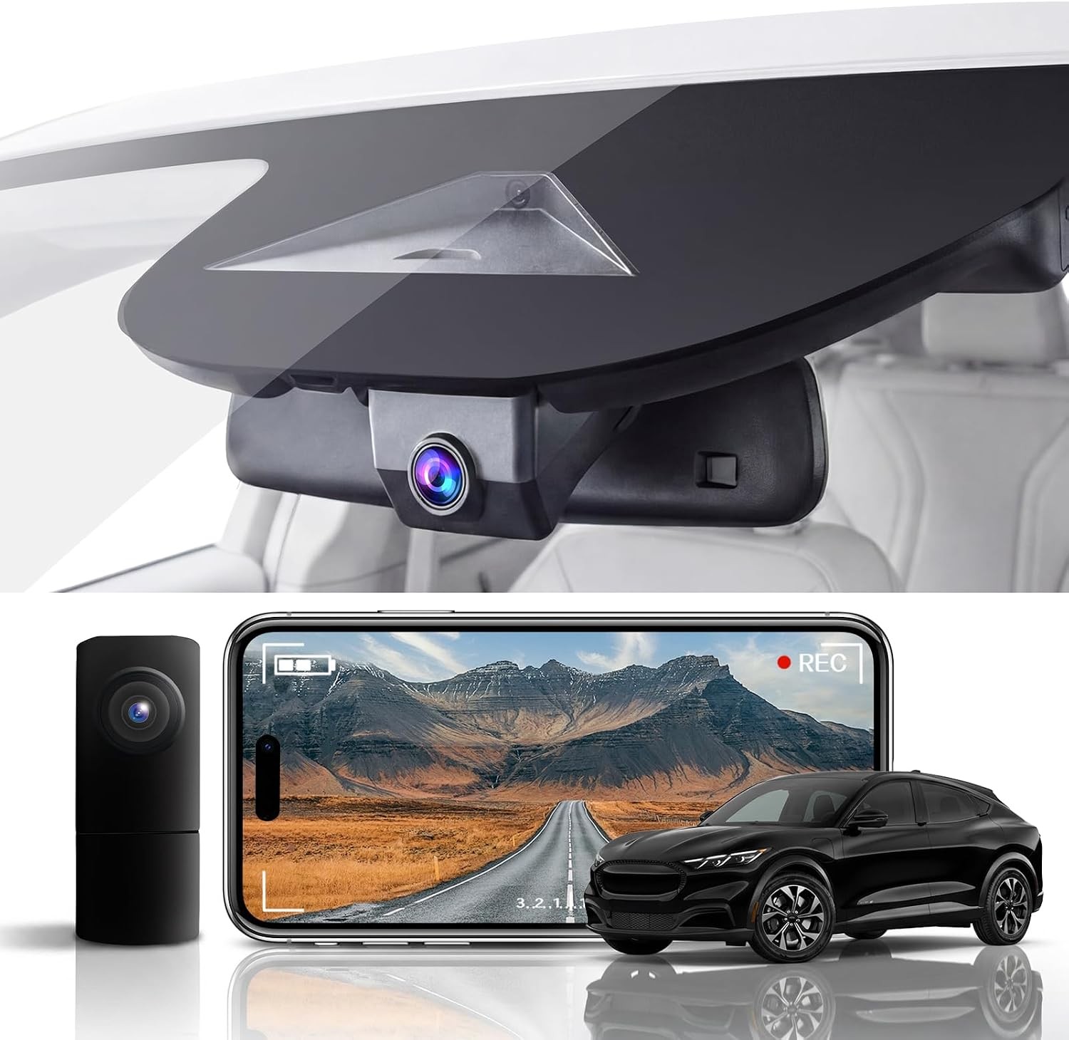 KBSYNT 4K Front 1080P Rear Dash Cam Ford Mustang Mach-E 2021-2026 KBSYNT 4K Front 1080P Rear Dash Cam Ford Mustang Mach-E 2021-2026