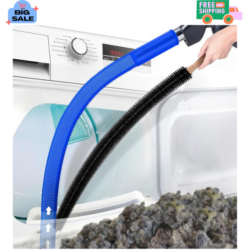 2-Piece Dryer Vent Lint Remover Vacuum Hose Attachment Cleaner Kit with Brush