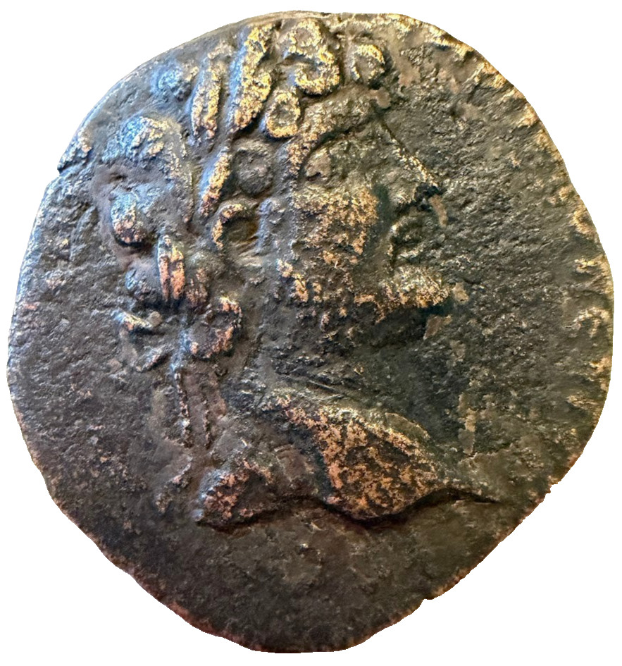 ANTONINUS PIUS 138-161 AD Ancient Bronze Roman Coin Bust/Zeus Seated 22mm 10.6gr