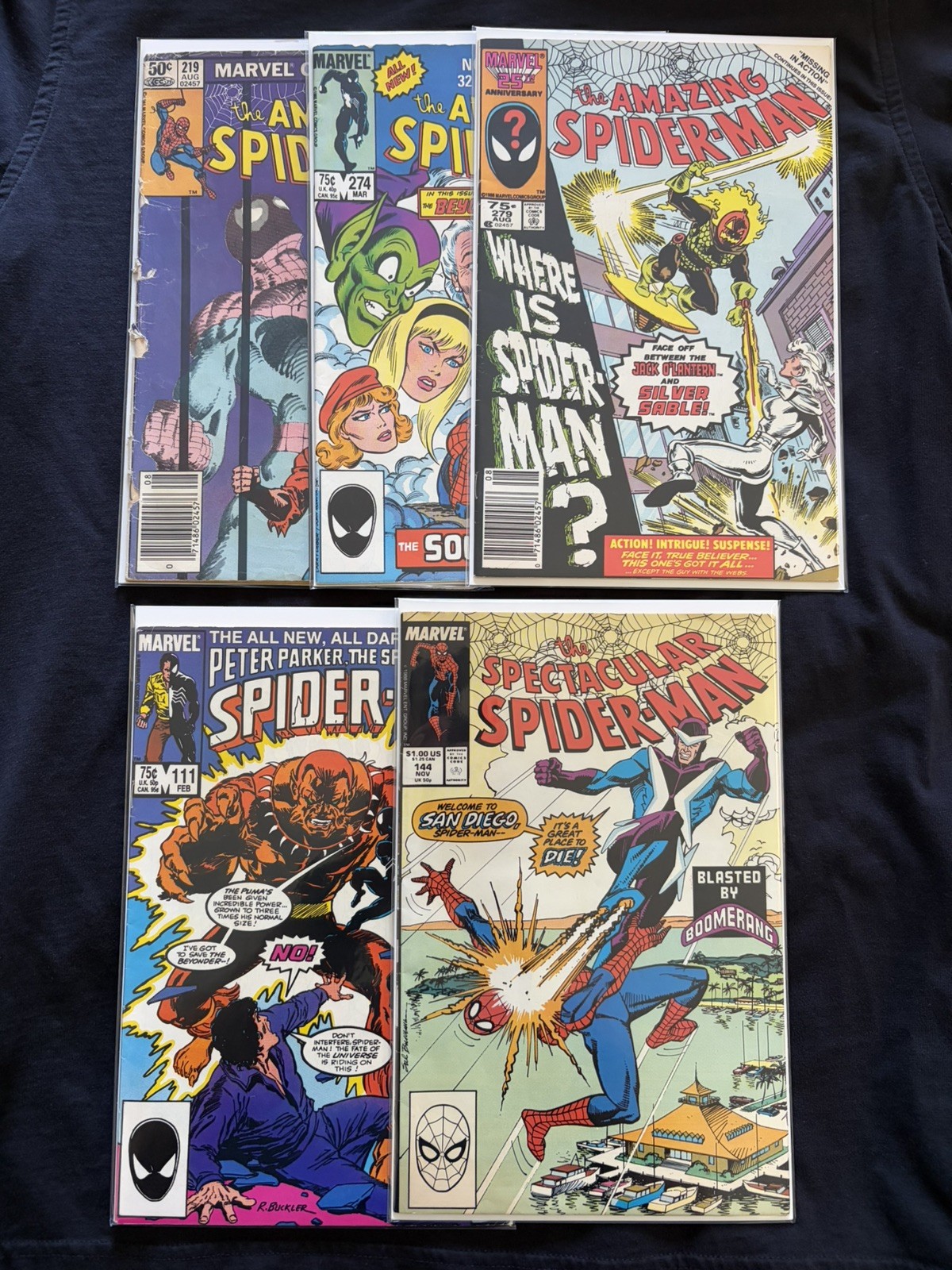 Vintage Spider-Man Comic Lot Amazing 219 274 279 Spectacular 111 144 Secret Wars Vintage Spider-Man Comic Lot Amazing 219 274 279 Spectacular 111 144 Secret Wars