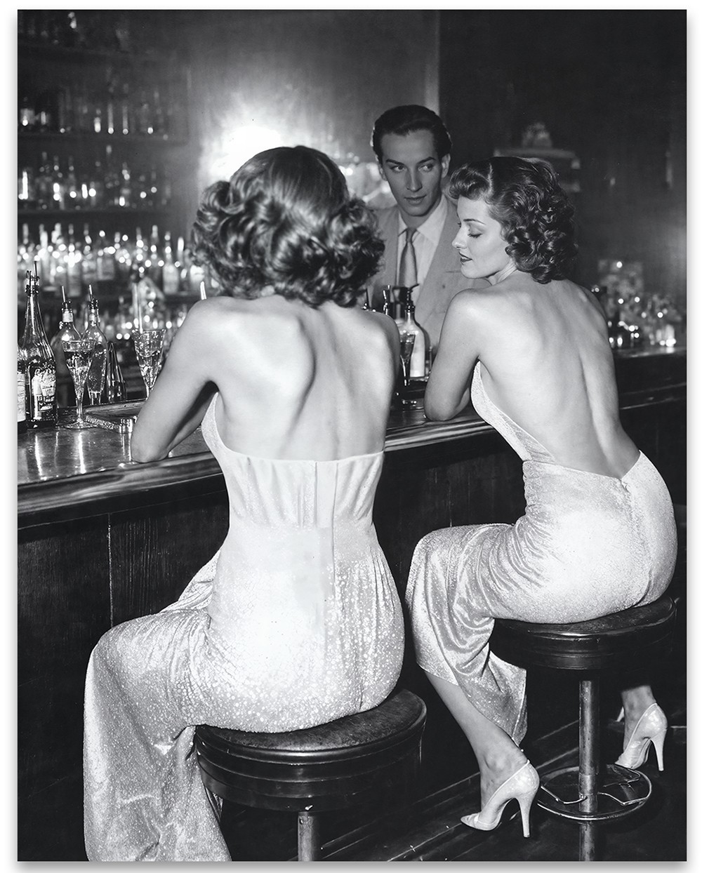 Vintage Hollywood Bar Scene Poster 11x14 Unframed Retro Glamour Wall Art