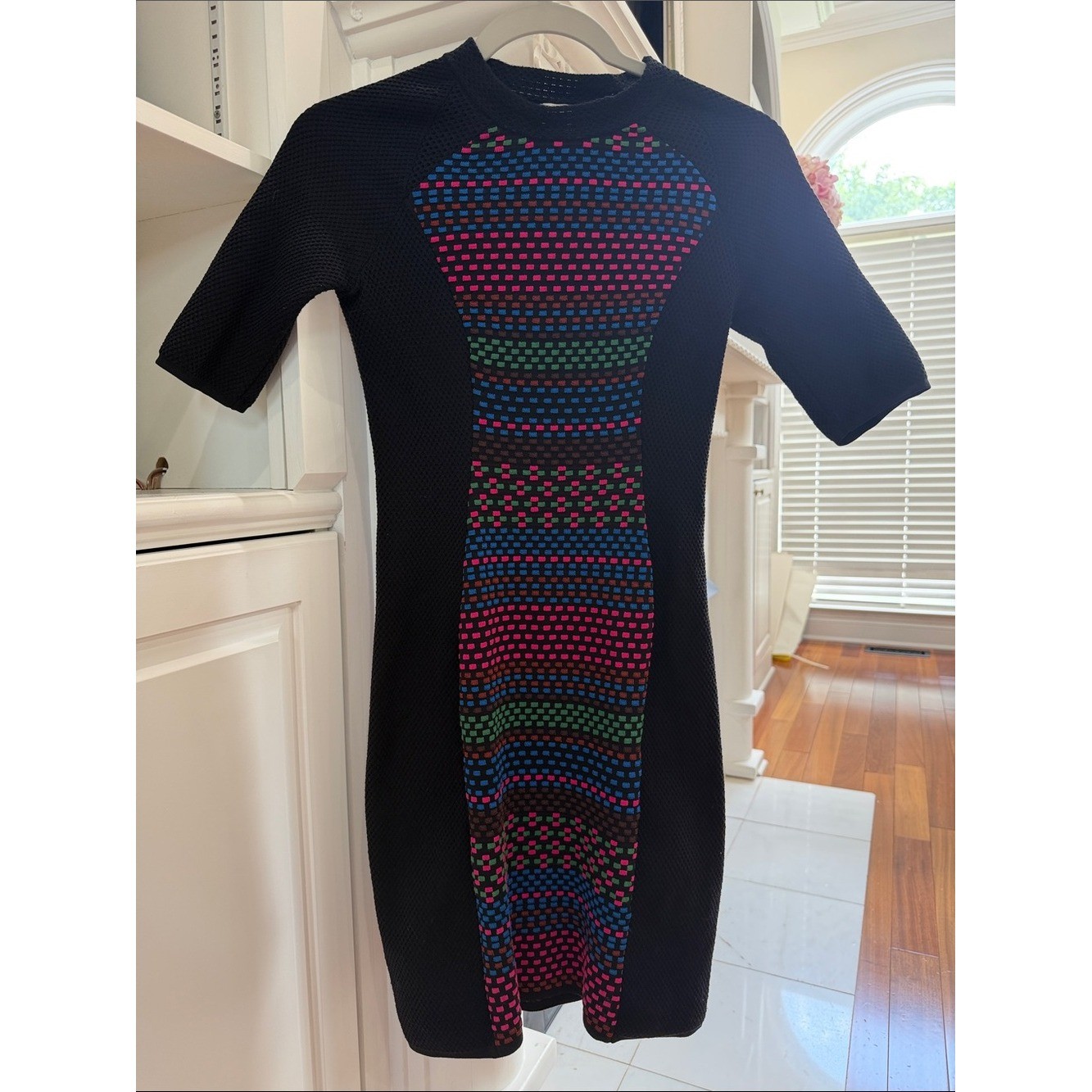 ⁠M Missoni Womens Sheath Dress Size 38 XS Multi Color Geometric Pattern Stretch⁠