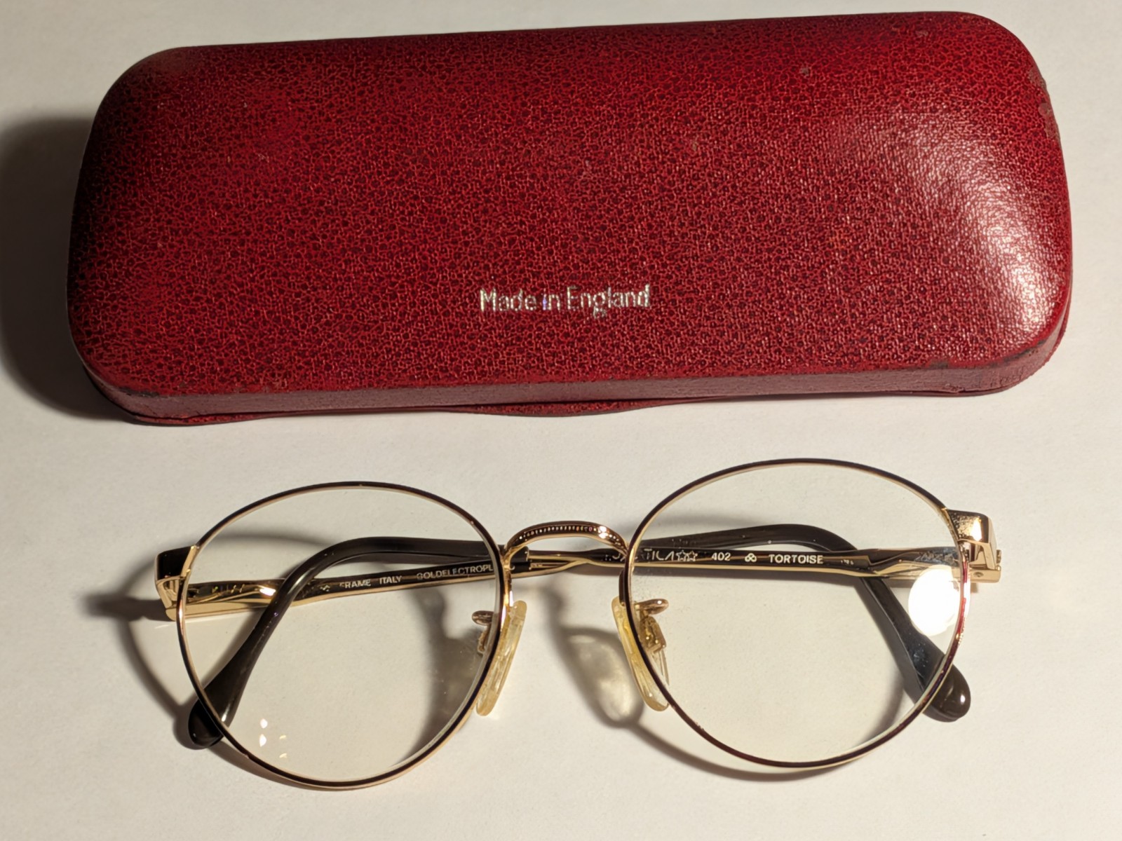 VINTAGE EYEGLASSES LUXOTTICA KLIXX 402 TORTOISE 140  ITALY GOLD ELECTROPLATED 