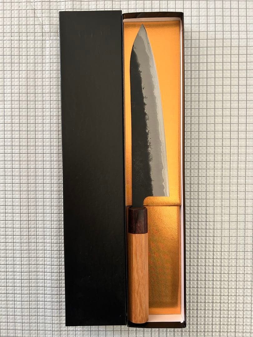 Sensuke Gyuto Knife Aogami Super Nashiji Stainless Clad Keyaki Handle 210mm
