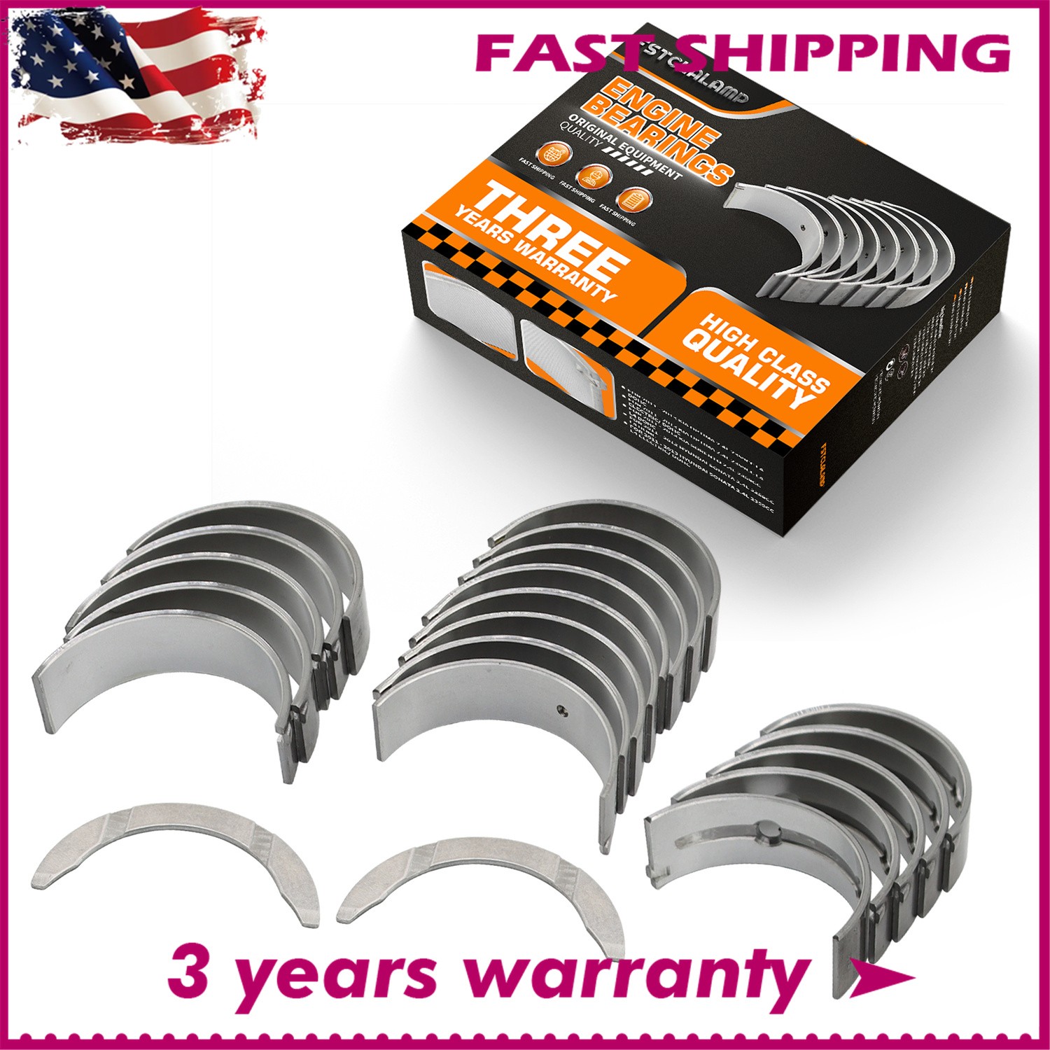 For Hyundai Sonata Kia Forte Optima 2.4L Main Rod Bearings Engine Crankshaft