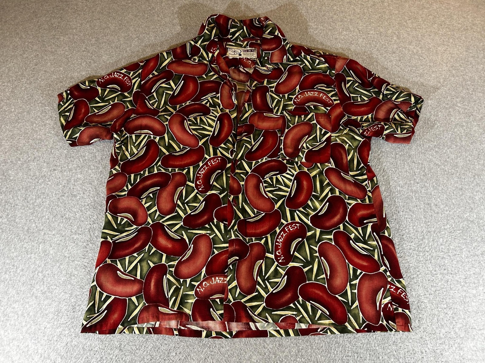 Vintage How Ah Ya Shirt Mens Large New Orleans Jazz Fest Red Beans Rice NOLA 90s