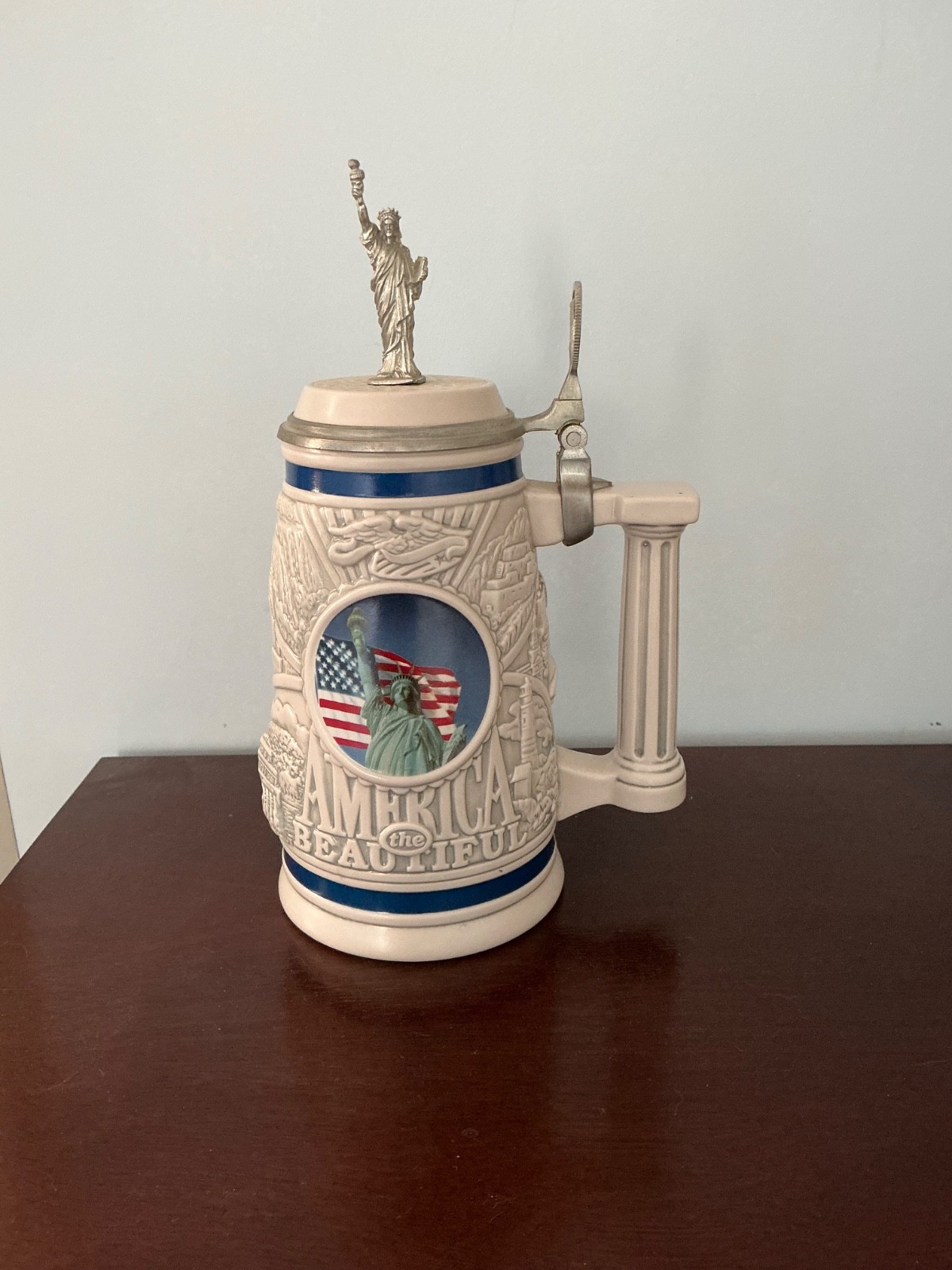 Avon America the Beautiful Beer Stein, 11” high. 2002 stamped #27856