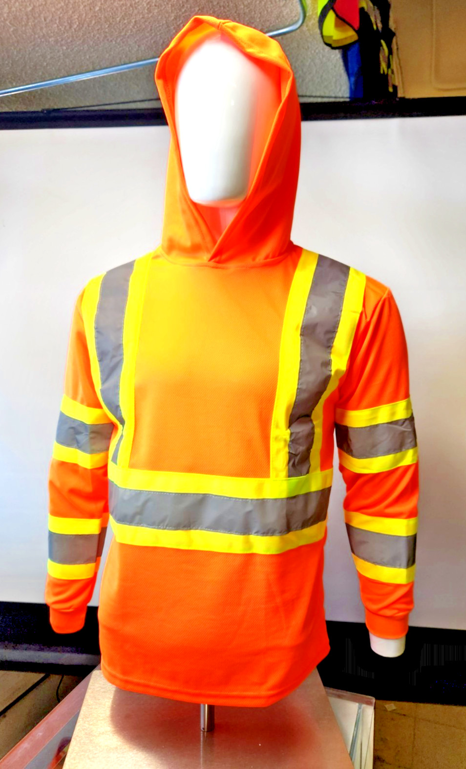 American Size High Visibility Long Sleeve Safety Hoodie Shirt Reflector American Size High Visibility Long Sleeve Safety Hoodie Shirt Reflector
